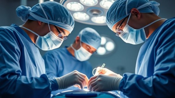 Surgeons in a sterile operating room performing surgery, highlighting RWJBarnabas Health Leadership Changes.