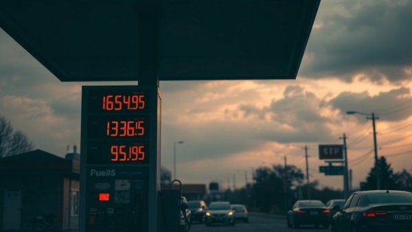 Moody gas station scene reflecting New Jersey gas tax increase.
