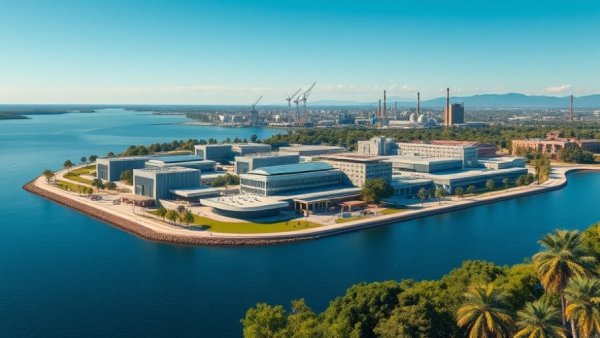 Aerial view of New Jersey's largest film studio on waterfront