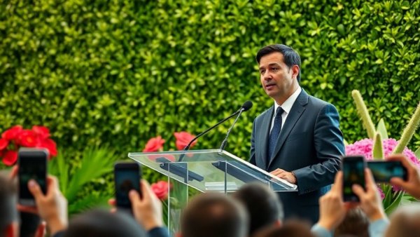 Man speaking at podium during Netflix Fort Monmouth deal event.