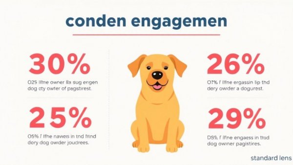 Infographic on dog owner engagement statistics for puppy adoption announcement.