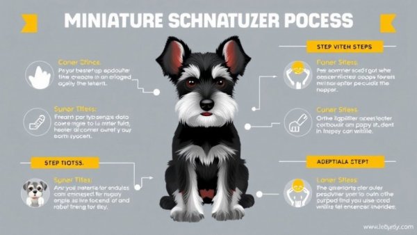 Infographic on Miniature Schnauzer puppy adoption process.