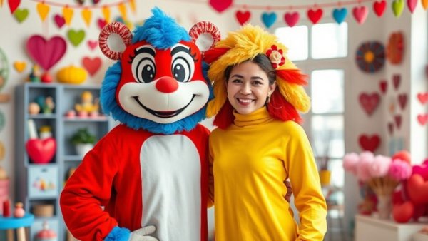Trenton Thunder Boomergrams mascot and happy woman together