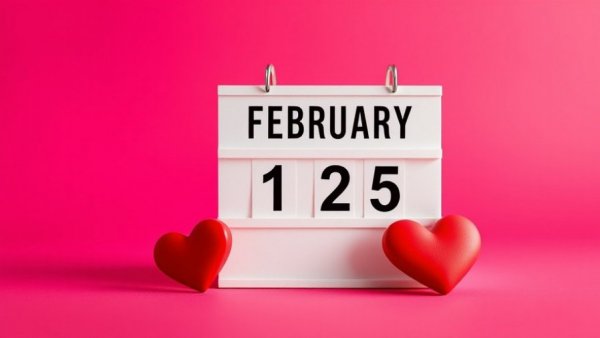 Calendar lightbox showing 14 February with hearts for New Jersey Valentine’s Day Events 2026.