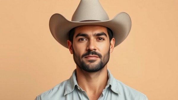 Photorealistic portrait of a man in a cowboy hat at NJPAC events.