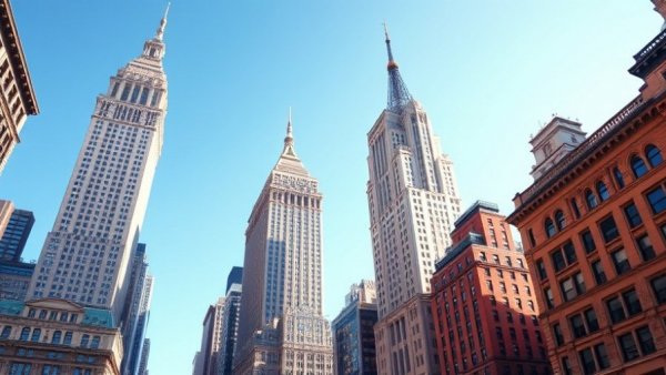 Tall historic skyscrapers in Newark highlighting urban luxury living.