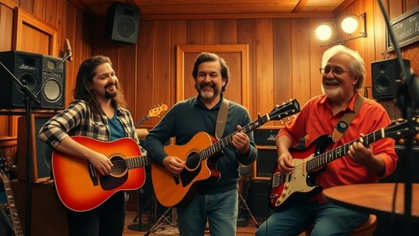 Dave Stryker Blue Fire Album musicians in a recording studio.