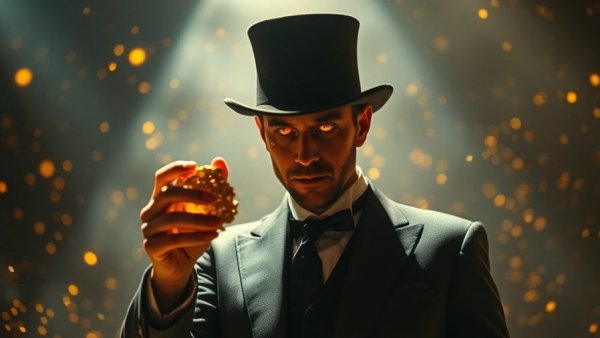 Les Claypool concert New Jersey surreal art with glowing eyes and gold.