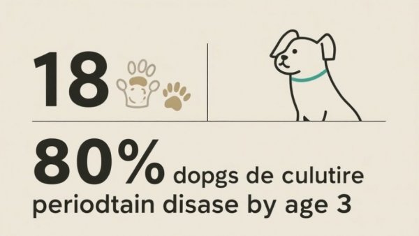Dog dental care infographic showing 80% disease rate.