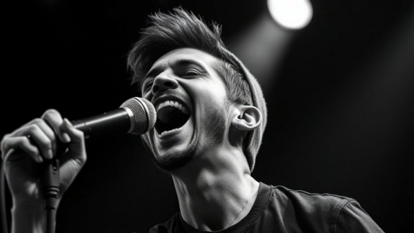 Energetic singer performing at NJ arts events.