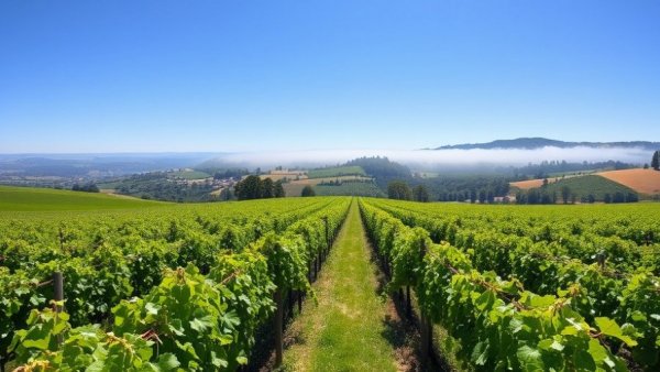 Scenic vineyard view with lush vines in New Jersey, perfect for winery tasting deals.