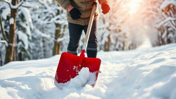 Shoveling snow for NJ winter storm safety tips.