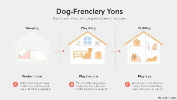 Infographic of dog-friendly home setup with three zones