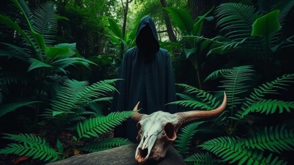 New Jersey theater ambiance with mysterious forest scene.