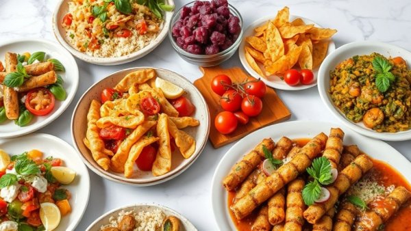 Assorted Mediterranean dishes showcasing New Jersey City Restaurant Openings