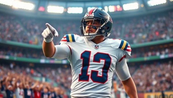 NFL player celebrates on field, related to 2026 contract predictions.