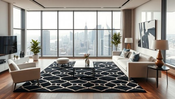 Luxury listings in Jersey City interior with city view and modern design.