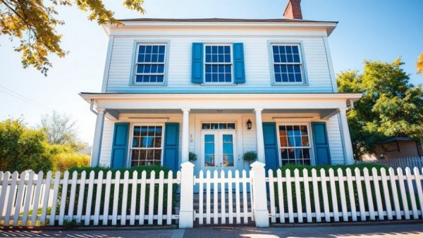 Harriet Tubman Museum, historic white house with picket fence, New Jersey.