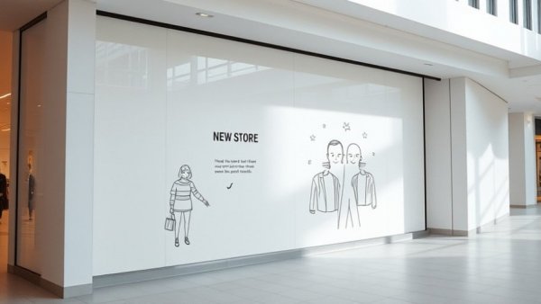 Hey Tea Opening in Paramus: Minimalist storefront announcement in mall.