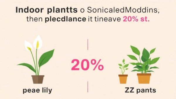Infographic on plants reducing NO2 by 20% in sealed spaces.