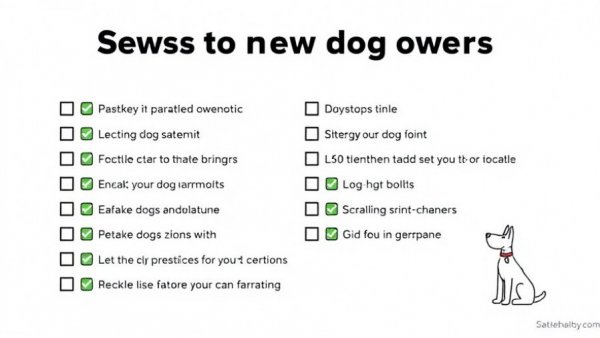 Checklist for new dog owners addressing home safety in acclimation plan.