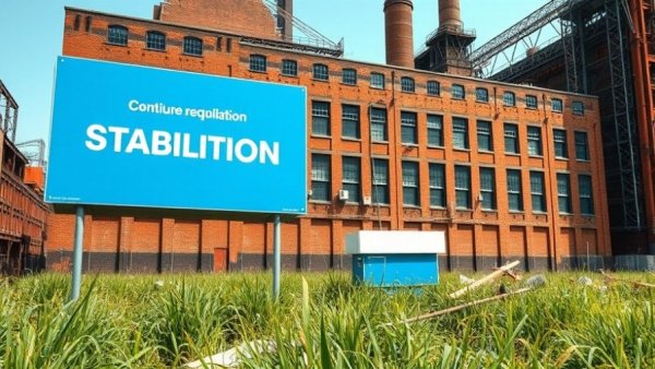 Jersey City Powerhouse with stabilization sign indicating redevelopment potential.