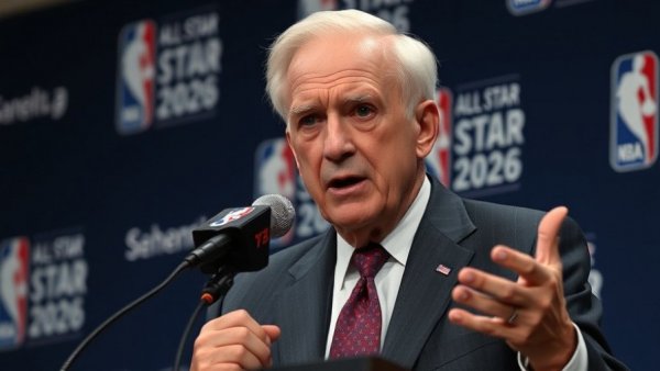 NBA official addressing tanking issue at 2026 All-Star press conference.