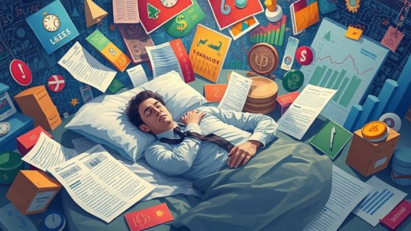 Abstract illustration of New Jersey Sleep Tax Proposal with financial symbols.