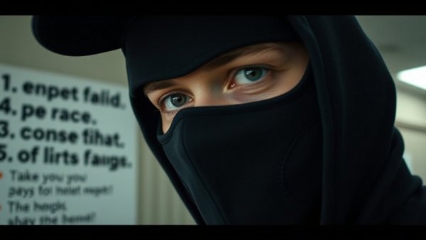 Masked individual in black cap related to New Jersey anti-ICE bills.