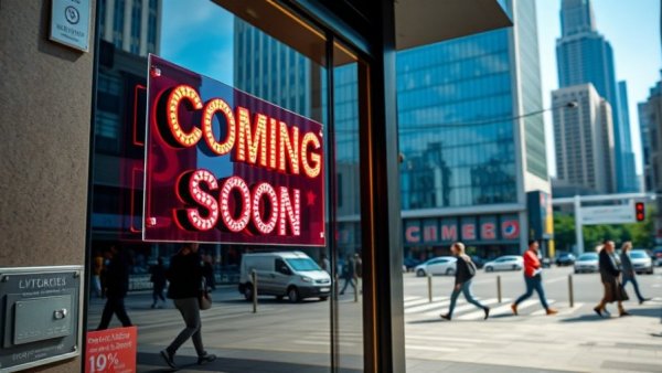 Jersey City restaurant openings: new urban storefront with coming soon sign