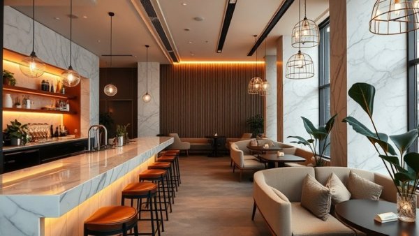 Elegant café interior in NJ, sleek design, coming soon.