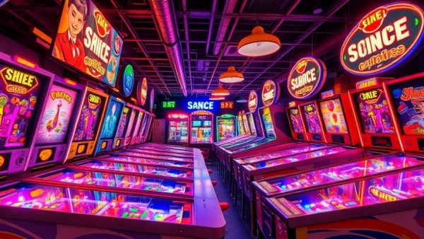 Colorful arcade with skee-ball machines at a New Jersey event, March 2026.