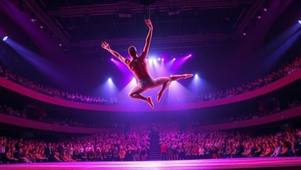 Circus Vasquez performance in New Jersey with acrobat.