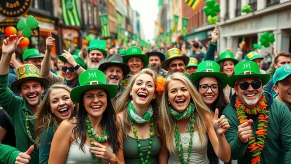 St. Patrick’s Day Events in New Jersey, energetic crowd celebrating