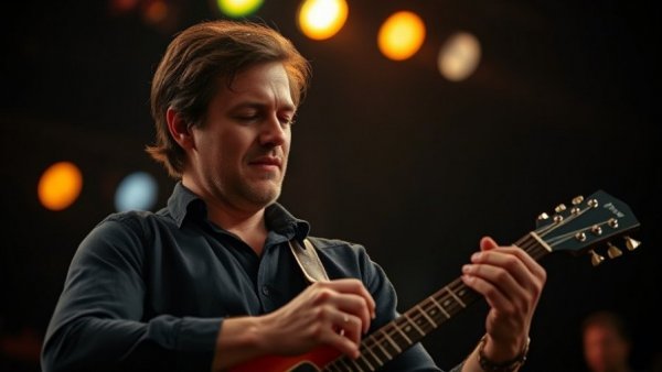Guitarist passionately playing on stage during the Ledbetter Heights Tour.