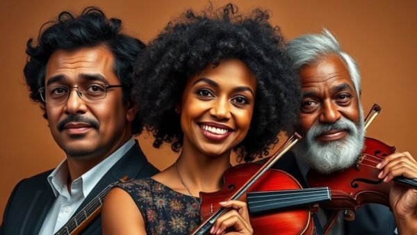 Diverse musicians posing elegantly, New Jersey Symphony Orchestra news.