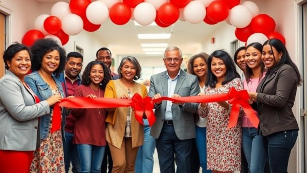 New Jersey health and wellness center opening ceremony with ribbon-cutting event.