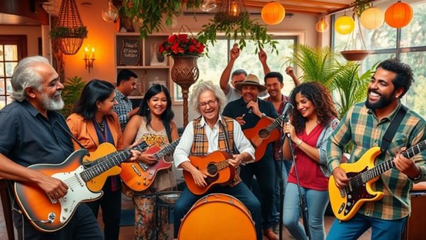 Global Concert for Kids NJ features diverse musicians playing various instruments.