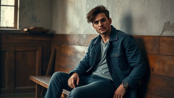 Casual individual seated in rustic room expressing contemplation, linked to live performances.