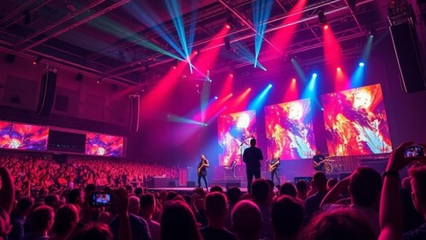 Live concert at summer music event New Jersey with vibrant lighting