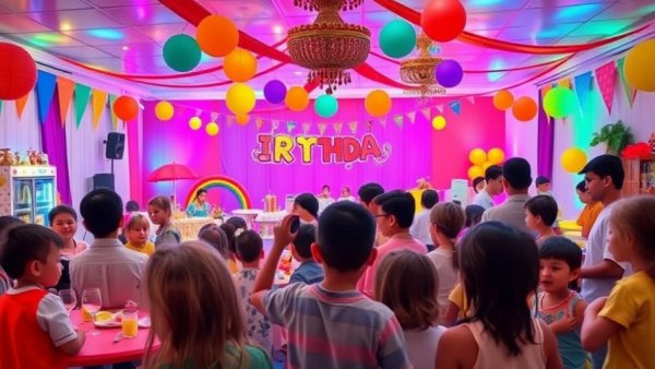 Colorful NJ birthday party place with children having fun.