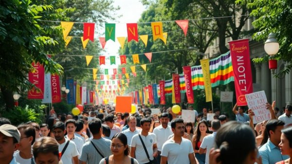 Colorful parade at New Jersey arts events celebration