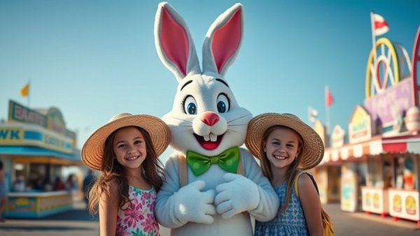 New Jersey events on a boardwalk with kids and Easter bunny