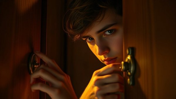 Person unlocking cabinet in Escape Room Freehold.