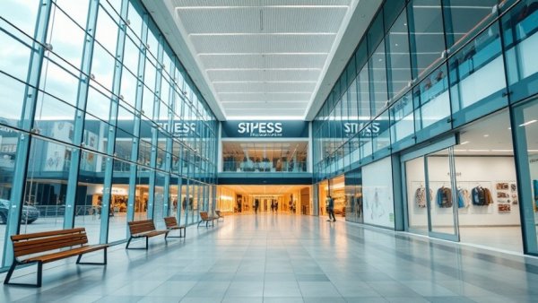 Ocean County Mall exterior and interior view showing entrance and hall