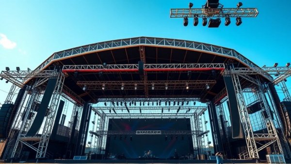 Stone Pony Summer Stage setup for concerts under a clear sky.