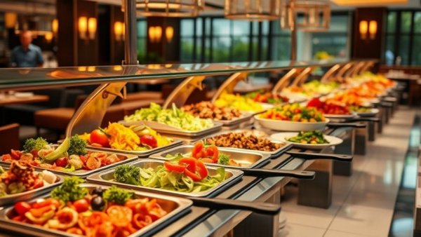 Easter Brunch in New Jersey 2026 buffet setup with salads and dishes.