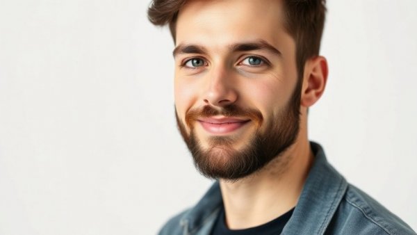 Portrait of a confident young man with a beard, NJPAC events.