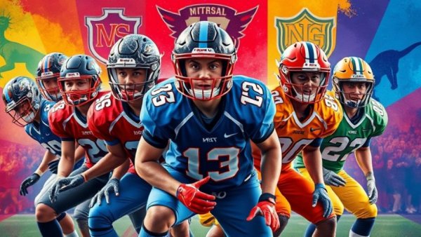 Dynamic athletes in football gear for 2026 NFL Draft predictions