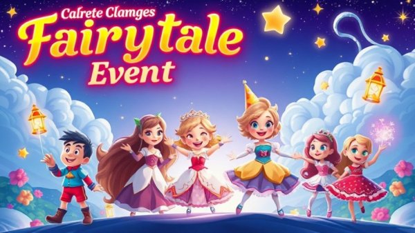 New Jersey events for kids fairytale poster with characters.